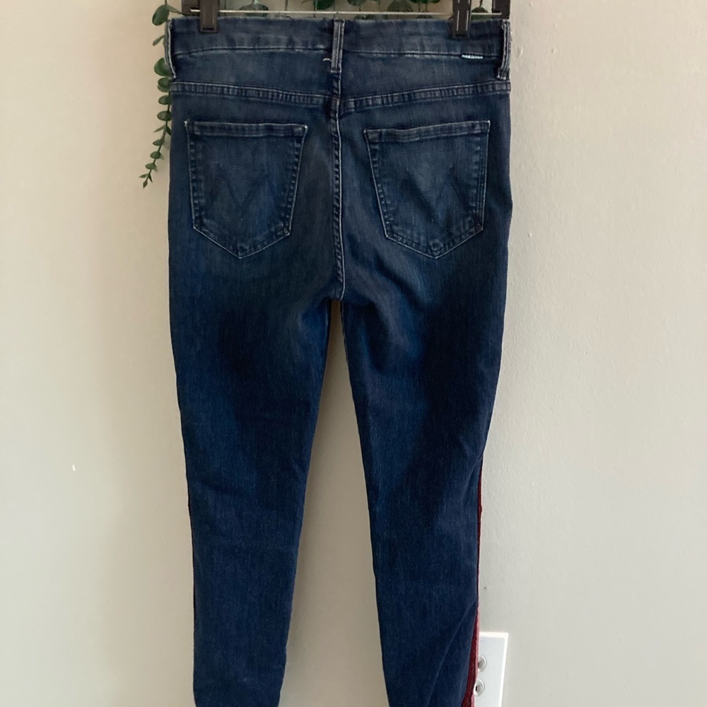 MOTHER Denim The Looker Ankle Skinny Jeans in Here Kitty Kitty Glitter - Picture 6 of 8